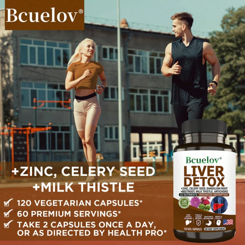 Bcuelov Liver Detox & Support Herbal Nutrient Capsule