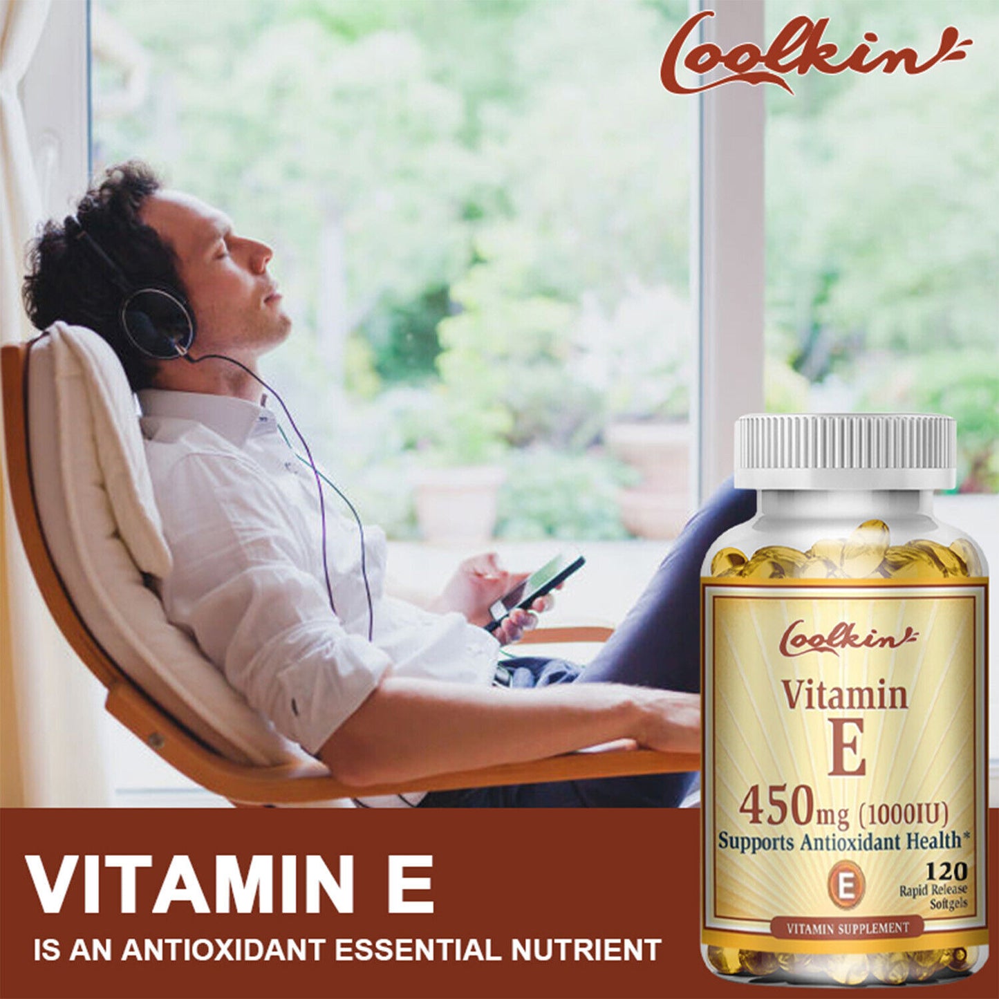 Coolkin Vitamin E 450 mg, Supports Immune Function
