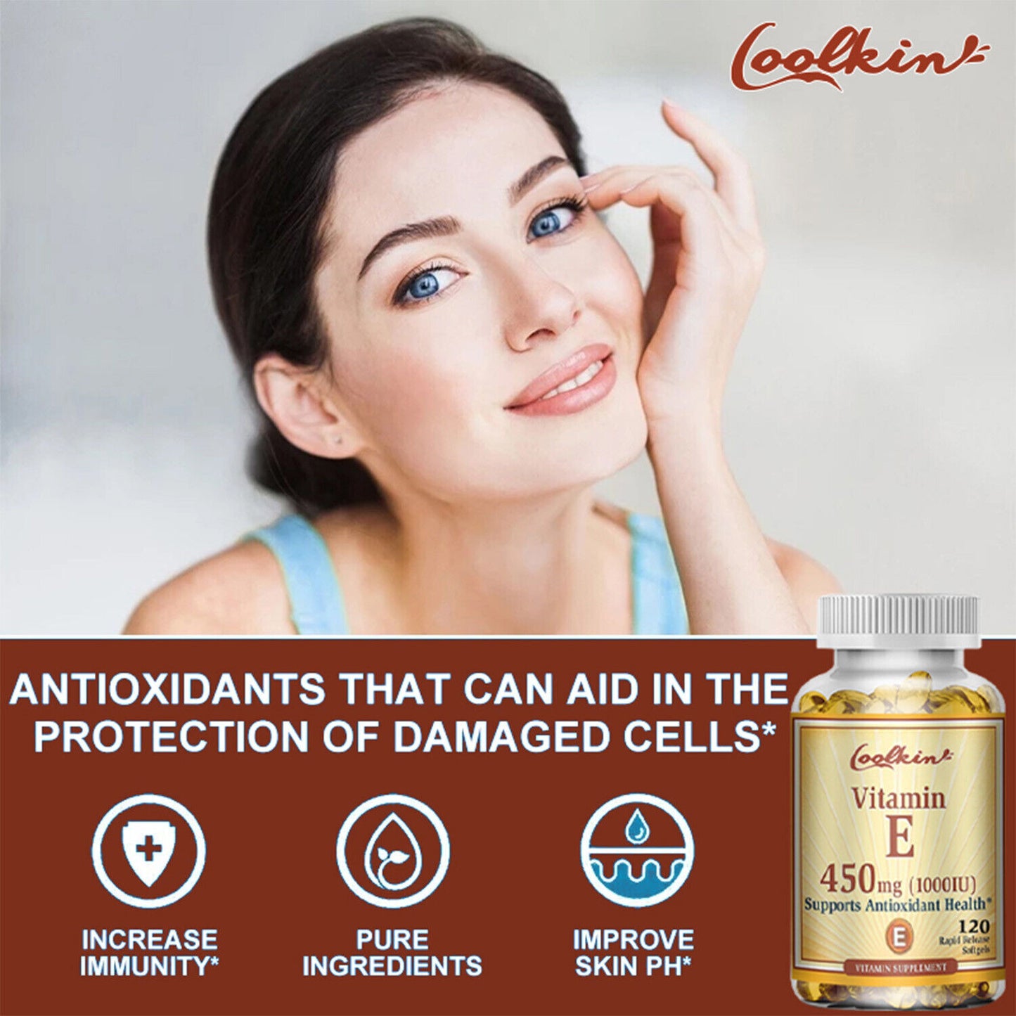 Coolkin Vitamin E 450 mg, Supports Immune Function