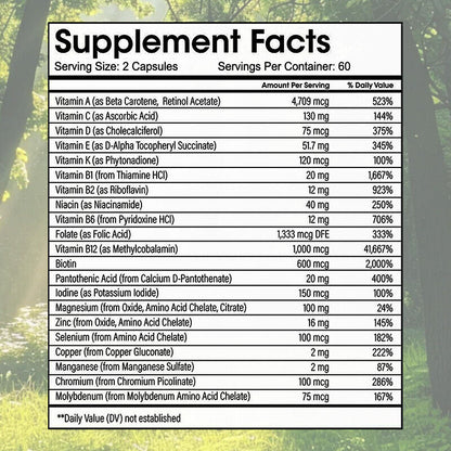 Bariatric Multivitamin for individuals who have undergone bariatric surgery